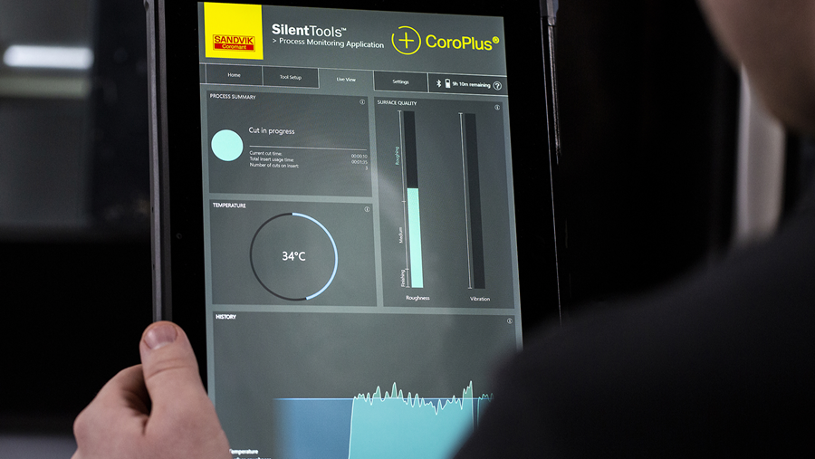 Silent turning, digitaal verbonden op een Doosan Puma-draaibank